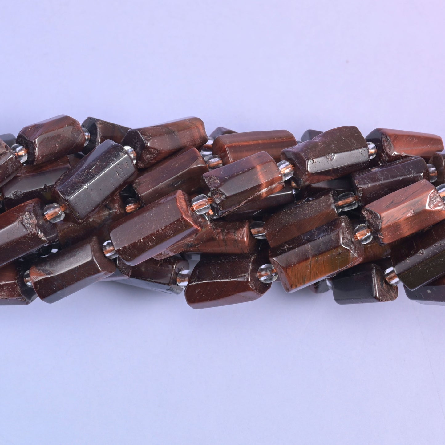 Red Tiger Eye Faceted Tube Beads Size 12x8mm Jewelry Making 15.5 Inch Strand