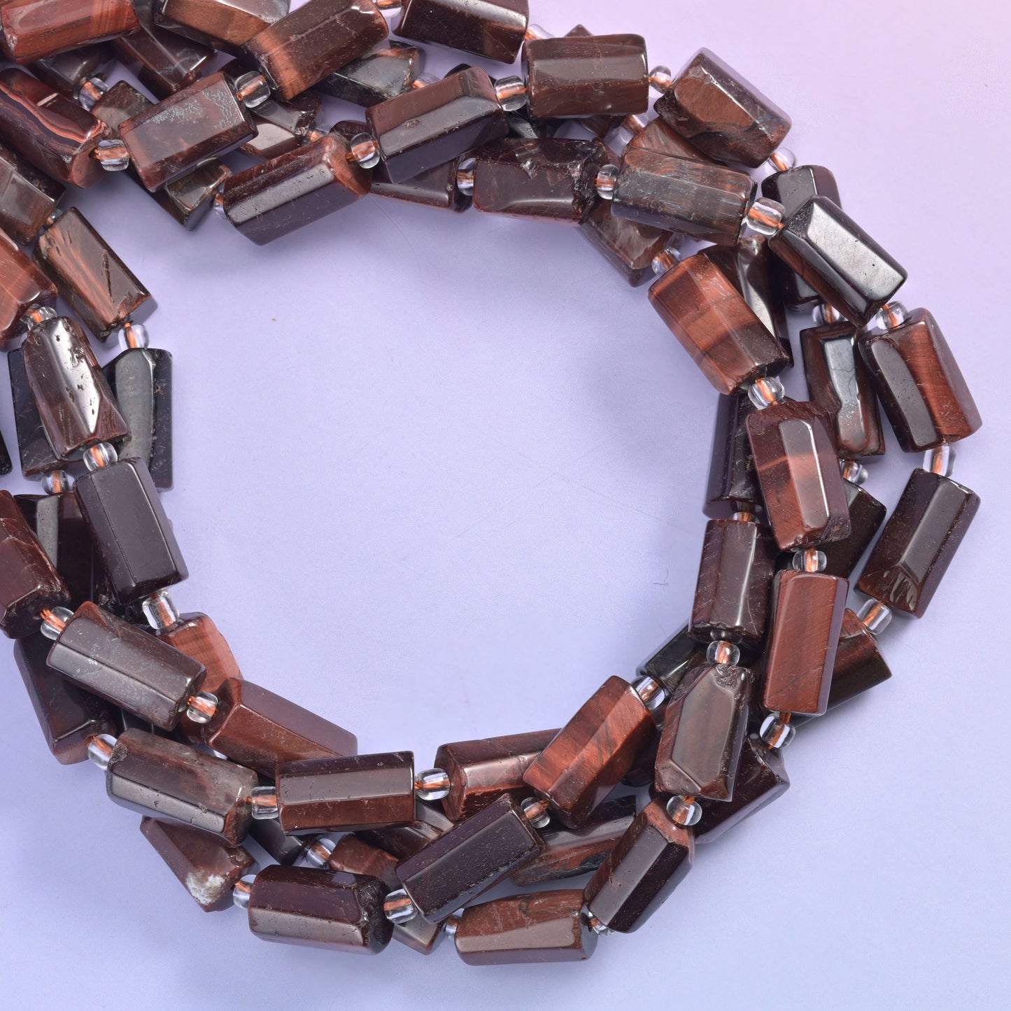 Red Tiger Eye Faceted Tube Beads Size 12x8mm Jewelry Making 15.5 Inch Strand