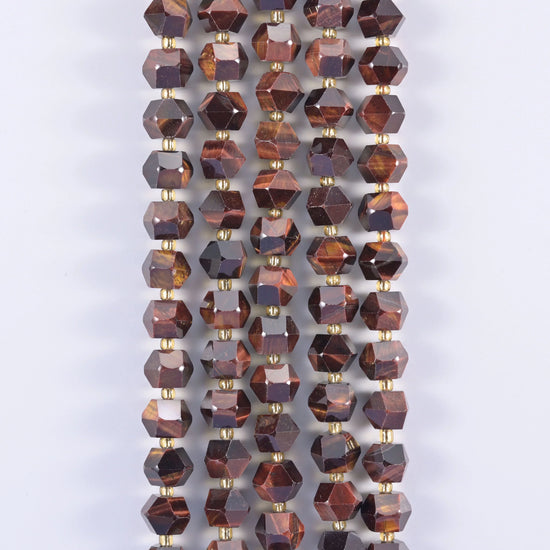 Diamond Rhombus Faceted 8 Sides Beads - Size 10mm - Jewelry Making - 15.5 Inches Strand Length - S7 - Mycrazycrystal