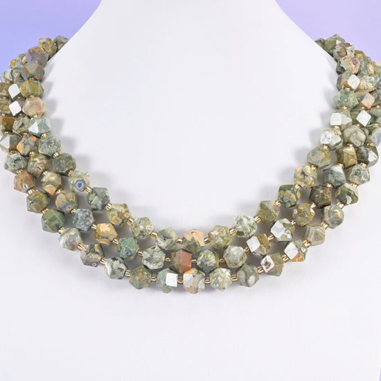 Diamond Rhombus Faceted 8 Sides Beads - Size 10mm - Jewelry Making - 15.5 Inches Strand Length - S7 - Mycrazycrystal
