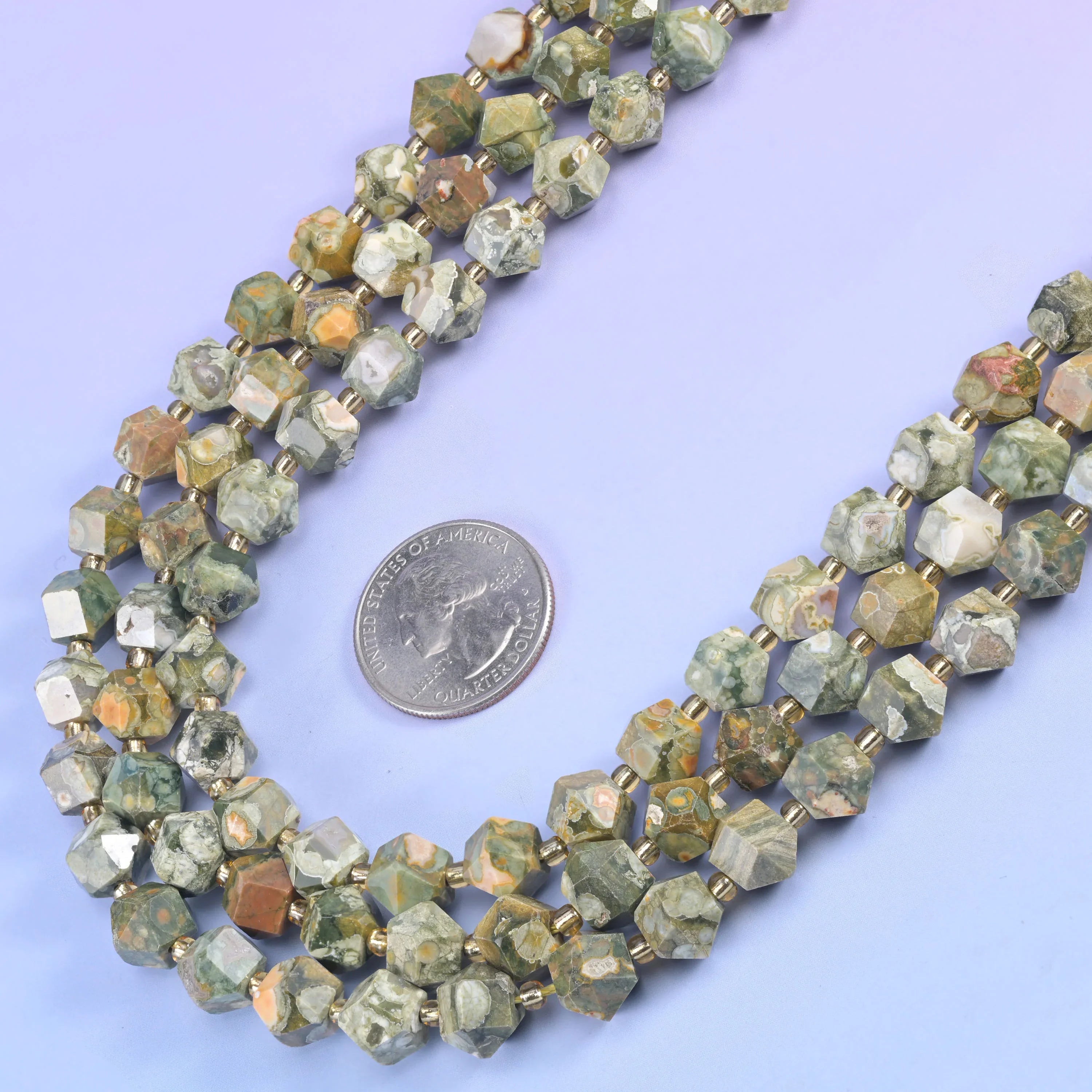 Diamond Rhombus Faceted 8 Sides Beads - Size 10mm - Jewelry Making - 15.5 Inches Strand Length - S7 - Mycrazycrystal