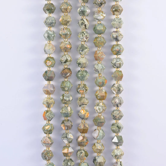 Diamond Rhombus Faceted 8 Sides Beads - Size 10mm - Jewelry Making - 15.5 Inches Strand Length - S7 - Mycrazycrystal