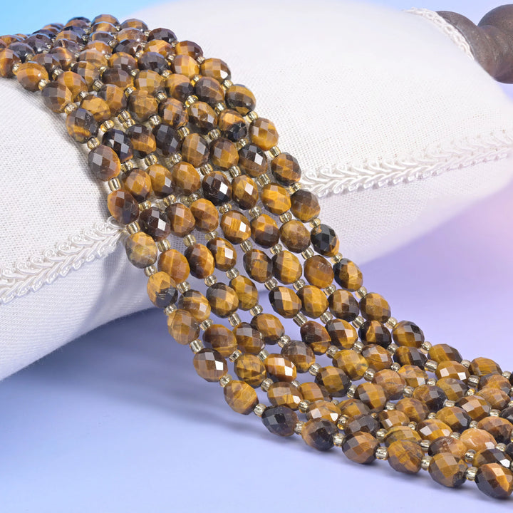 6x8mm tiger eye rice barrel beads